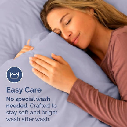 Body Pillowcases Set of 4-20x54 Long Body Pillow Case - Soft Body Pillow Cover for Sleeping & Side Sleepers - Comfy Breathable & Fade Free - Machine Washable w/Envelope Enclosure - (Light Lavender)