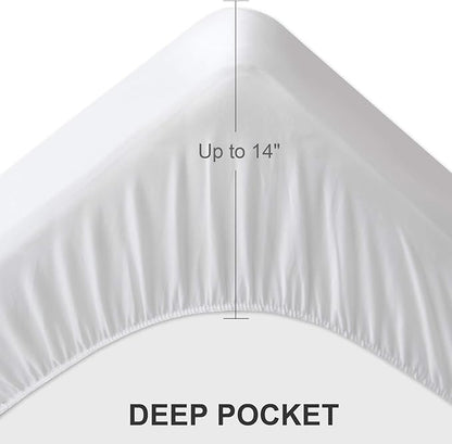 Twin Extra Long (XL) Mattress Pad Waterproof Protector, Twin XL Mattress Protector Cover for College Dorm, Breathable & Noiseless Twin XL Mattress Topper Fitted with Deep Pocket to 14" Depth