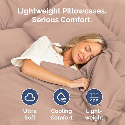King Standard Pillow Cases Set of 2 - Ultra-Soft Hotel Quality Pillowcase Covers - Comfy, Cozy & Fade Free - Wrinkle Resistant - Machine Washable Pillow Protectors - 2 Piece Set - Mauve