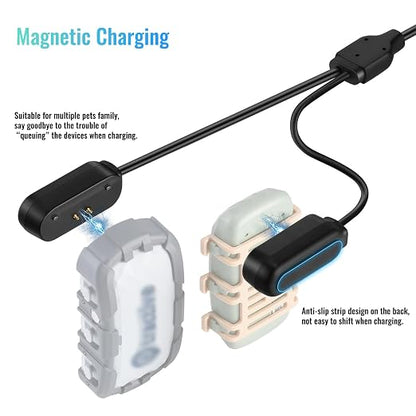 2-in-1 Portable Magnetic Quick Charge Cable | Anti-Lost Heavy-Duty | Replacement for Tractive Dog GPS Tracker | Travel-Friendly Compact USB Cord for Home & Outdoor (Black)
