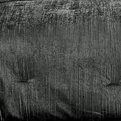Riverbrook Home Turin Crinkle Velvet Comforter Bedding Set, Queen Size, Glam Textured Décor, Charcoal, 7 Pieces