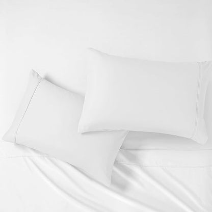 Modern Threads Soft Microfiber Solid Sheets - Luxurious Microfiber Bed Sheets - Includes Flat Sheet, Fitted Sheet with Deep Pockets, & Pillowcases White California King