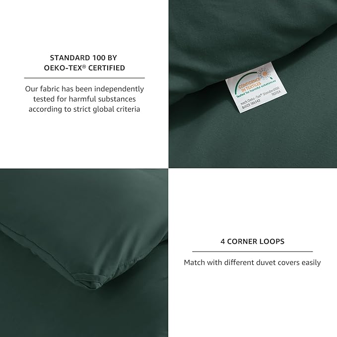 CozyLux California King Comforter Set Forest Green, 3 Pieces Cal King Solid Breathable Bedding Sets All Seasons, Luxury Soft Lightweight Bed Set with Down Alternative Comforter and 2 Pillowcases