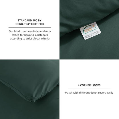 CozyLux Twin/Twin XL Comforter Set Forest Green, 2 Pieces Twin Extra Long Solid Breathable Bedding Sets College Dorm, Luxury Soft Bed Set with Down Alternative Comforter and 1 Pillowcase All Seasons