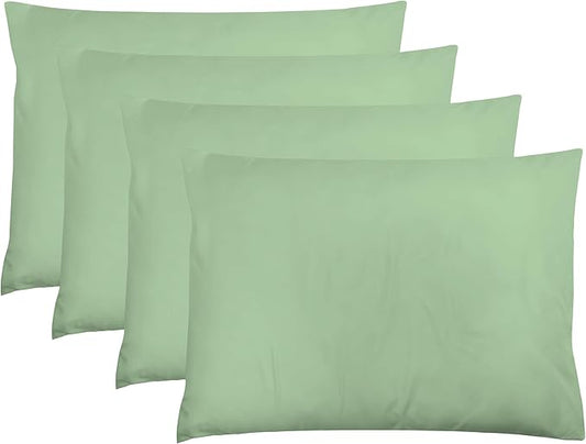 ZPECC Pillow Cases King Size Set of 4, 20x36 Envelope Closure Pillowcases, Soft Plain Brushed Microfiber Covers Hypoallergenic Breathable, Sage Green