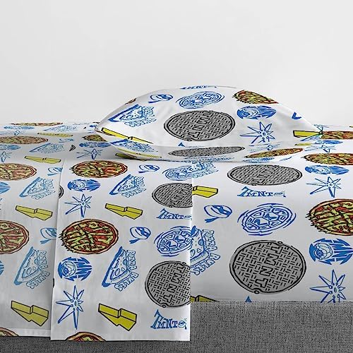 Jay Franco Nickelodeon Teenage Mutant Ninja Turtles Twin Comforter Set - 5 Piece Bedding Includes Sheet Set & Pillow Covers - Super Soft Mutant Mayhem Microfiber Bed Set