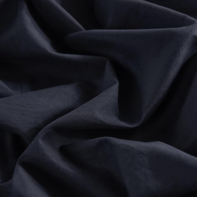 NEXHOME PRO King Duvet Cover Set, 100% Certified Organic Cotton with Washed Feel & Linen-Like Texture, Comfortable & Breathable, Home Bedding Set Dark Grey (No Comforter) 10490