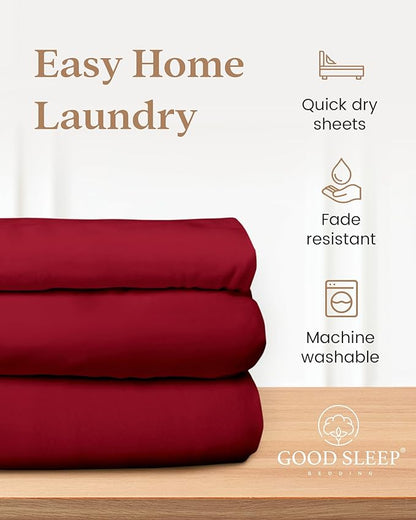 4 Pc Burgundy California King Sheet Sets, Egyptian Cotton Cal King Sheet Set for California King Bed Set, 16 Inch Deep Pocket Cal King Bed Sheets - 1 Fitted Sheet,1 Flat Sheet & 2 Pillow Case
