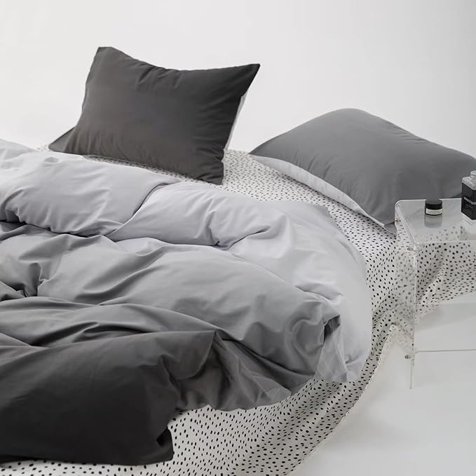 Cottonight Grey Gradient Comforter Set Queen Grey and Black Bedding Comforter Set Full Gradient Color Blanket Quilts Aesthetic Soft Breathable Green 3 Piece Comforter Set for Women Men