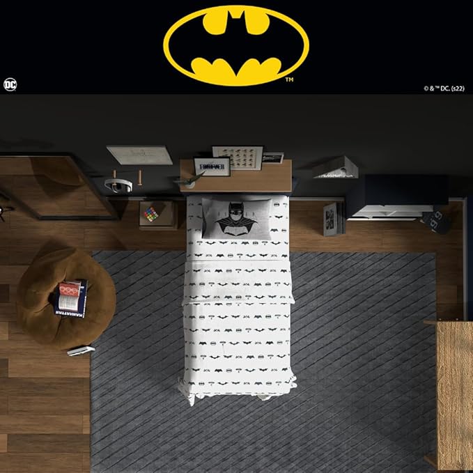 Franco Collectibles Batman DC Comics Bedding Super Soft Microfiber Twin Sheet Set, College Dorm Essentials, (Officially Licensed Product)