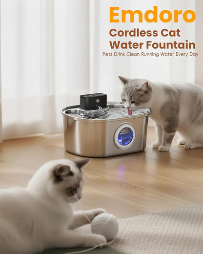Official 12-Pack Replacement Filters and Sponges for Emdoro 3.2L/108oz Cordless Cat Fountain (6 Months Set)