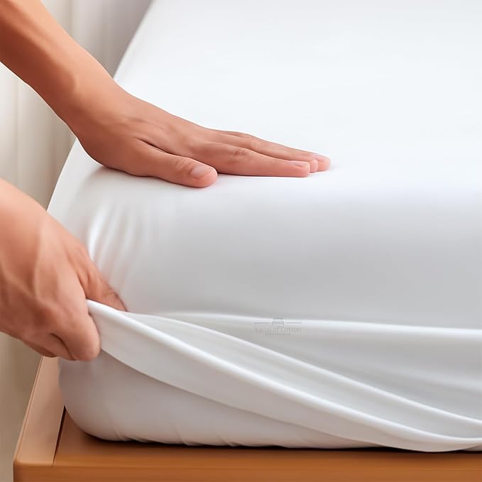 Split Head Flex 1 Qty Fitted Sheet for Adjustable Bed, Queen 34" Split Down from The Top, 100% Egyptian Cotton 600 Thread Count, 18" Deep Pocket, Super Soft Wrinkle Free, White