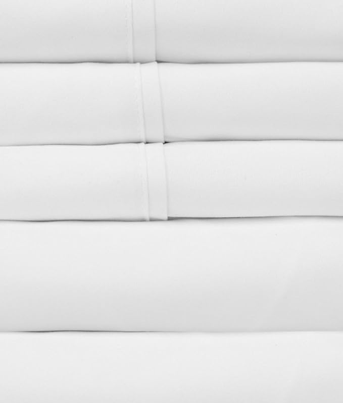 Queen Sheets White - 6 Piece 1500 Supreme Collection Fine Brushed Microfiber Deep Pocket Queen Sheet Set Bedding - 2 Extra Pillow Cases, Great Value, Queen, White