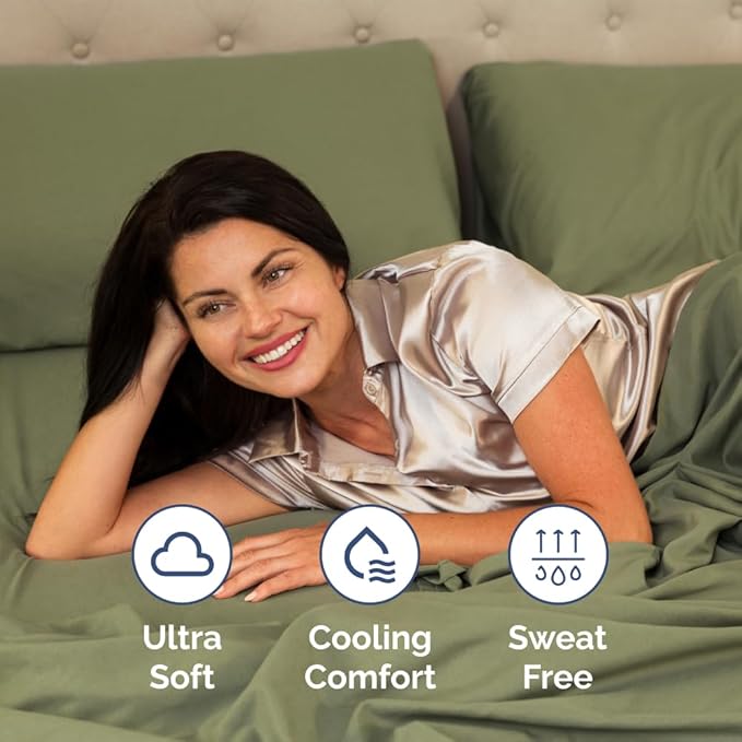 Full XL Bed Sheet - 4 Piece Full XL Bed Sheets Set - Soft, Breathable & Cooling - Hotel Luxury Bedding for Women, Men, Kids, Teens, Boys & Girls - Deep Pockets, Comfy, Fade & Wrinkle Free - Sage Green