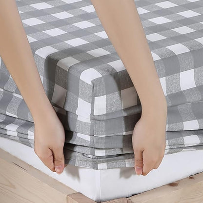 Eddie Bauer - Queen Sheets, Cotton Percale Bedding Set, Crisp & Cool Home Decor (Lakehouse Plaid, Queen)