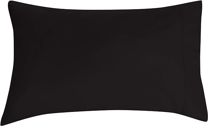 Amazon Basics Lightweight Breathable Super Soft Easy Care Wrinkle Resistant Brushed Microfiber 3 Piece Bed Sheet Set with 14-Inch Deep Pockets, Twin, Black, Solid