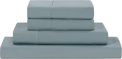 Modern Threads Soft Microfiber Solid Sheets - Luxurious Microfiber Bed Sheets - Includes Flat Sheet, Fitted Sheet with Deep Pockets, & Pillowcases Ocean King