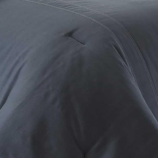 Eddie Bauer - Queen Comforter Set, Reversible Cotton Bedding with Matching Shams, Pre-Washed for Added Softness (Kingston Charcoal, Queen)