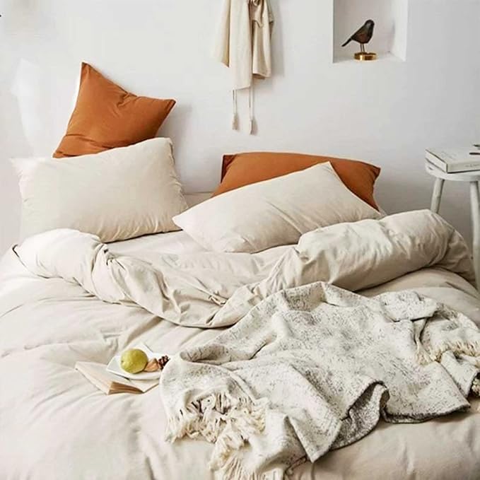 ETDIFFE Beige Comforter Set King Size, 3 Piece Soft Light Khaki Modern Bedding Set, Lightweight All Season Microfiber Down Alternative Bed Comforter with 2 Pillow Shams for Women Men