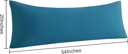 NTBAY Body Pillow Cases Set of 2, 2 Pack Brushed Microfiber 20x54 Pillow Cases, Soft, Wrinkle, Fade, Stain Resistant Teal Blue Pillow Cases with Envelope Closure, 20x54 Inches, Teal Blue