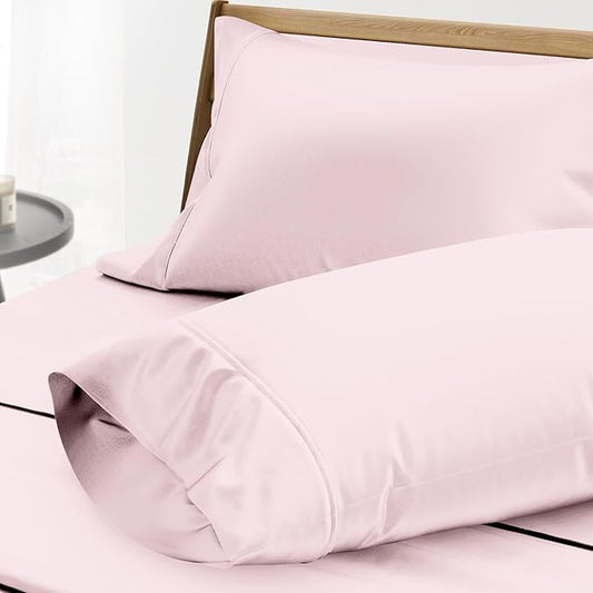 Thread Spread 100% Egyptian Cotton King Size Pillow Cases Set of 2 - Luxury 1000 Series Paradise Collection Pillow Cases King Size (Blush), Soft Cooling Hotel Egyptian Cotton Pillowcases