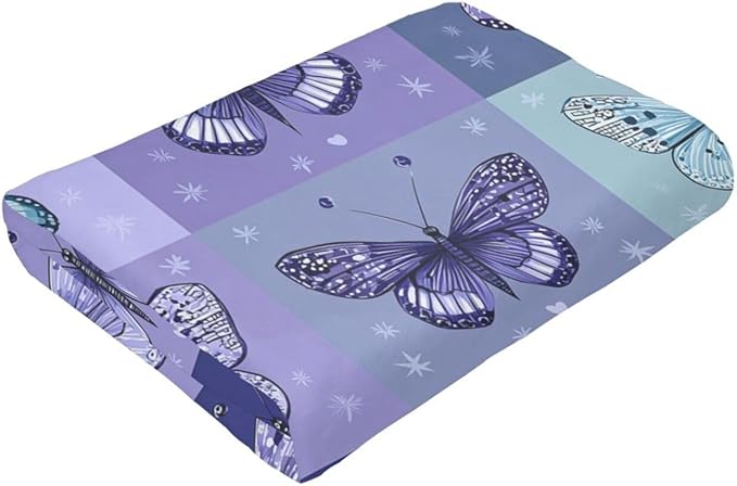 Butterfly Blanket Super Soft Warm Fluffy Fleece Flannel Blue Purple Throw Blanket Cozy Fuzzy Plush Stuff Bedding Blankets Gifts for Women Kids Boys Girls Adults 50"X40"