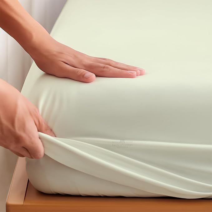 Split Head Flex 2 Qty Fitted Sheet for Adjustable Bed, King 34" Split Down from The Top, 100% Egyptian Cotton 600 Thread Count, 18" Deep Pocket, Super Soft Wrinkle Free, Ivory