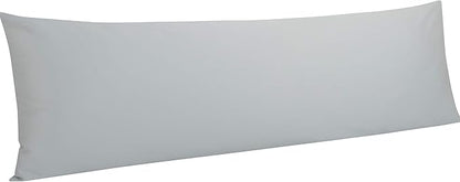 NTBAY Egyptian Cotton Body Pillowcase - 500 Thread Count Cotton Body Pillow Cover - Soft and Breathable Envelope Closure Body Pillowcase for Adults, 20x54 Inches, Light Grey