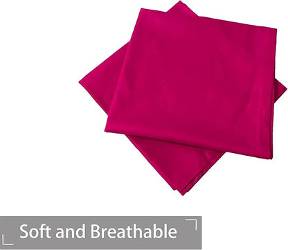 iMaylex Soft 100% Egyptian Cotton Zipper Closure Pillowcases, Cozy and Lightweight Pillow Case, Set of 2, Fuchsia, Queen, 20" x 30"