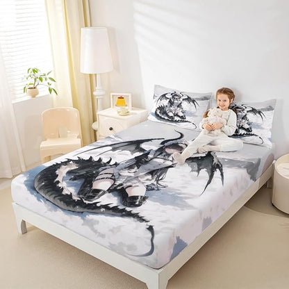 Erosebridal Anime Girl Bed Sheets Twin, Japanese Anime Bedding Set for Kids Girls Teens Women Bedroom, Cartoon Girl Fitted Sheet Japanese Animation Sci Fi Style Sheets,1 Pillow Case