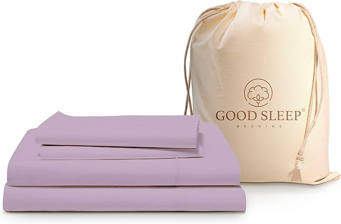 Good Sleep Bedding Deep Pocket King Sheet Set - 4 Pc, 100% Egyptian Cotton Bed Sheets, 16" Deep Pocket Sheets King Size with Pillow Covers, Soft Hotel Sheets Like Quality - Lavender