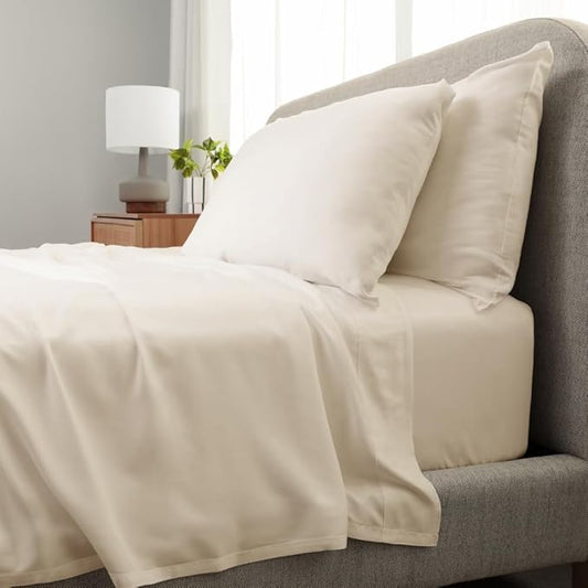 Cariloha Aloha Soft 3-Piece Sheet Set | Natural | Twin | Made from 100% Viscose derived from Bamboo | Introductory Sheet Line