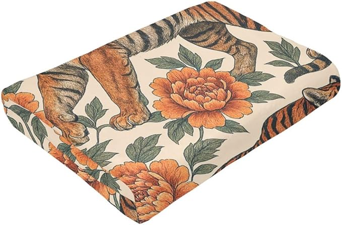 Tiger Blanket Super Soft Warm Fluffy Fleece Flannel Asian Oriental Animal Throw Blanket Cozy Fuzzy Plush Stuff Bedding Blankets Gifts for Women Kids Boys Girls Adults 60"X50"