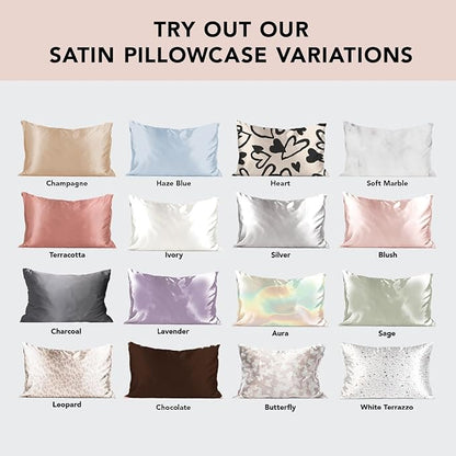 Kitsch Satin Pillowcase with Zipper for Hair & Skin - Softer Than Silk Pillow Cases, Smooth Cooling Satin Pillow Case, Wrinkle-Free, Machine Washable, King Size Satin Pillow Case 19x36, Leopard, 2pc