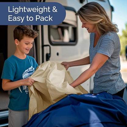 RV Short Queen Sheet Set 60 X 75 - 4 Piece RV Short Queen Bed Sheets - Soft, Breathable & Cooling - Designed for Bunks, Trailers and Campers - Fits 8” to 12" Mattress - Hotel Luxury Bedding - Beige