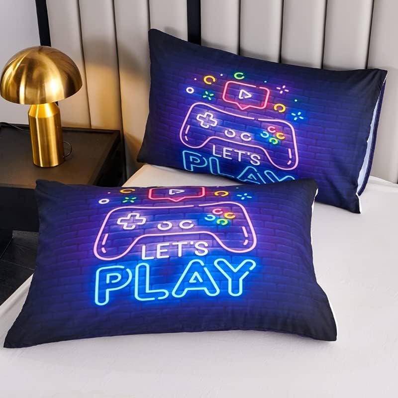 Gaming Bedding Sets for Boys,Twin Comforter Set for Boys,Gaming Comforter Set for Boy,Kids Bedding Twin with 2 Pillowcases,Microfiber Boy Bed Set,All Season Use