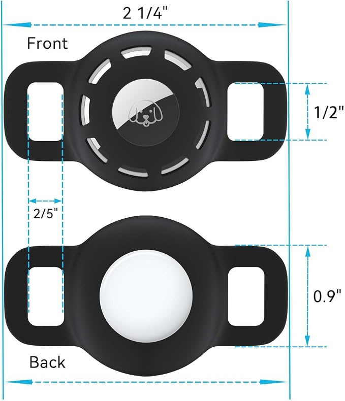 for Air tag Cat Collar Holder for Apple Air Tag, 2 Pack of Pet Collar Holder for Cat and Small Dog Collar Within 1/2 inch and 2 Pack Protector for Air Tag