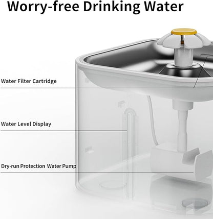DOEL 5G&2.4G WiFi Automatic Cat Feeder and Water Fountain, 6L/24 Cups Timed Dry Food Dispenser for 2.5 Weeks, with APP Remote Control, Voice, for Small Medium Dog Puppy Kitten (White)