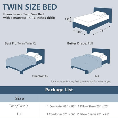 CozyLux Twin/Twin XL Comforter Set Dorm Bedding - 2 Pieces Beige Twin Extra Long Soft Luxury Cationic Dyeing Comforter for College, Breathable Lightweight Bed Sets with 1 Comforter and 1 Pillow Sham