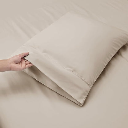 Nestl Twin XL Size Sheet Set, 4 Piece Extra Deep Pocket (18-24 inches), Microfiber, Hotel Luxury, Soft, Breathable, Wrinkle-Free, Easy to Care, Linen