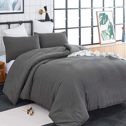 KAREVER Gray Comforter Set King Grey Bedding Set Women Breathable Bed Blanket Set Men Deep Gray Lightweight Quilts Set King Size