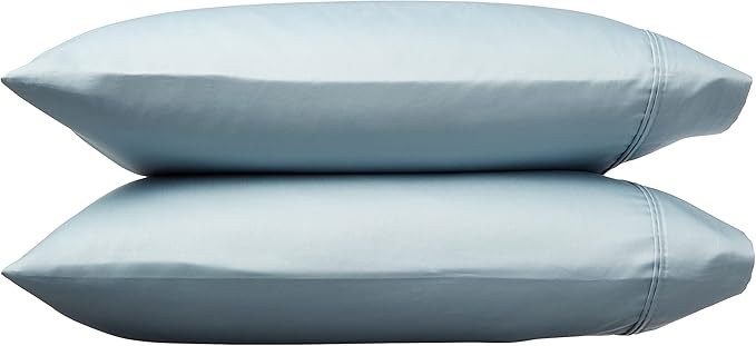Amazon Basics 400 Thread Count Cotton Pillow Case, Standard, Set of 2, 30" L x 20" W, Smoke Blue