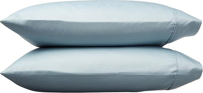 Amazon Basics 400 Thread Count Cotton Pillow Case, Standard, Set of 2, 30" L x 20" W, Smoke Blue
