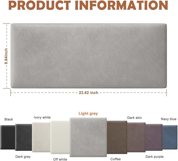 IFNOW Wall Mounted Headboard, Peel and Stick Panels, Light Grey, Queen | Upholstered 3D Soundproof Acoustic Panels Reusable and Removable Padded Leather Bed Headboard, 9 Panels 9.84" x 23.62"