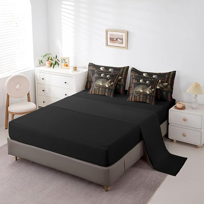 Feelyou Vintage Library Comforter Set 7 Pieces Twin Size Book Cat Bedding Set for Boys Girls Cute Bookshelf Bed in a Bag with Comforter, Sheets, Pillowcases & Cushion Covers