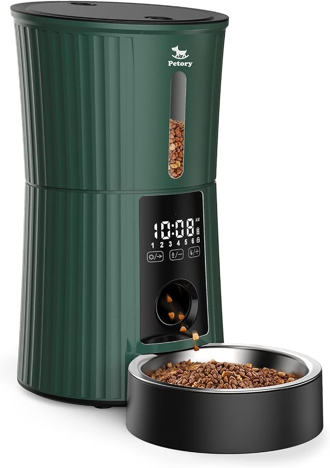 Automatic Cat Feeder - 4L Cat Food Dispenser for Cats and Small Dogs | Timed Cat Feeder, Programmable Portion Control, Up to 6 Meals Daily, Dual Power Supply, 10-Second Voice Recorder