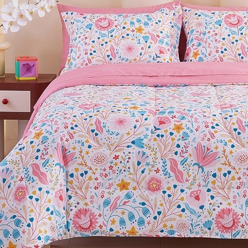 Viviland Kids Full Bedding Sets, Girls Comforter, Floral