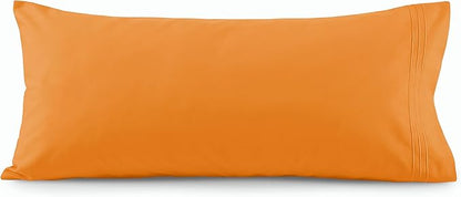 Elegant Comfort Luxury Ultra-Soft 1-Piece Body Pillowcase - 1500 Premium Hotel Quality Microfiber Double Brushed - Wrinkle Resistant, Body Pillowcase Size, Orange
