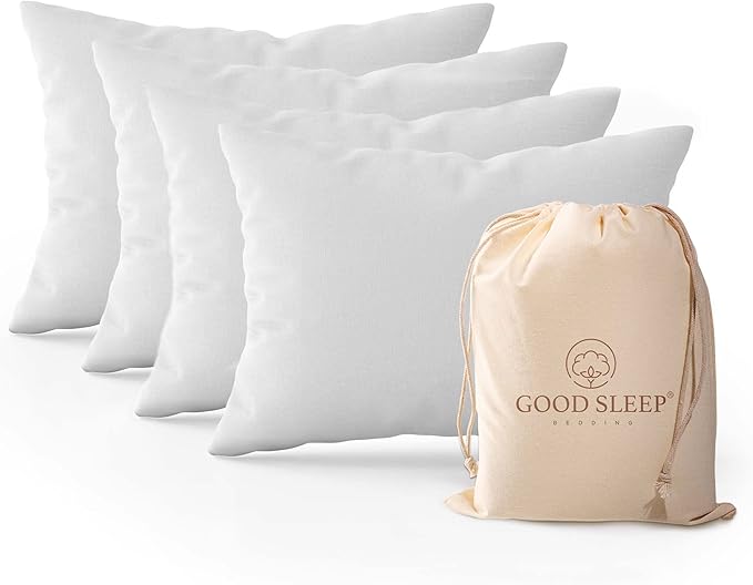 Set of 4 Pillow Cases Queen Standard, 800 TC 100% Egyptian Cotton, Great for Hair & Skin Care, Silky Soft Sateen Weave Pillow Covers for Bed Pillow, Improves Sleep Quality, 4" Hem Pillowcases, White