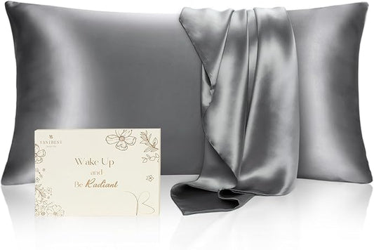 Yanibest Satin Pillowcase, King Size Pillow Cases Set of 2 - Silk Pillow Cases for Hair and Skin with Zipper, Silk Pillow Cases King for 20"x36", Exquisite Packaging for Women Men